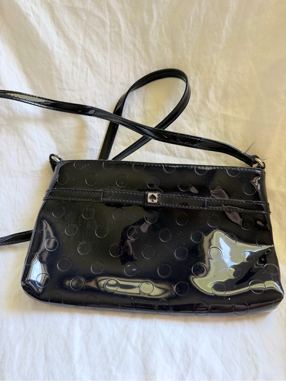 kate spade Black Patent Polka Dot Shoulder Bag